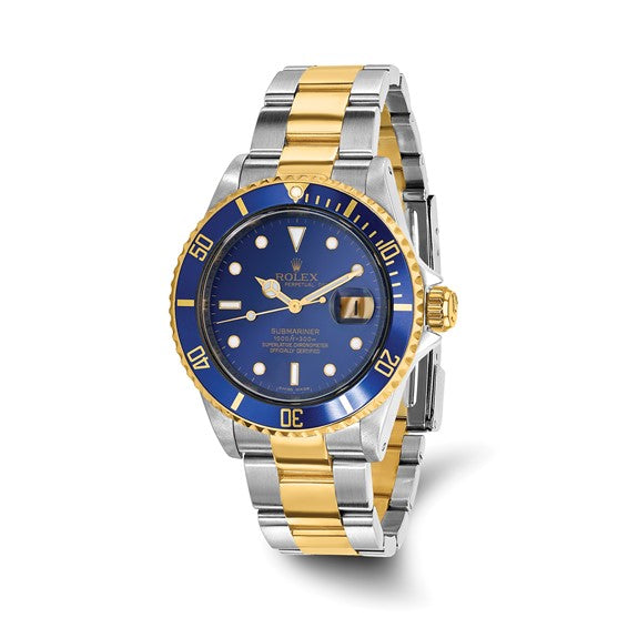 Rolex 18k Oyster 40mm Submariner Blue Dial Watch