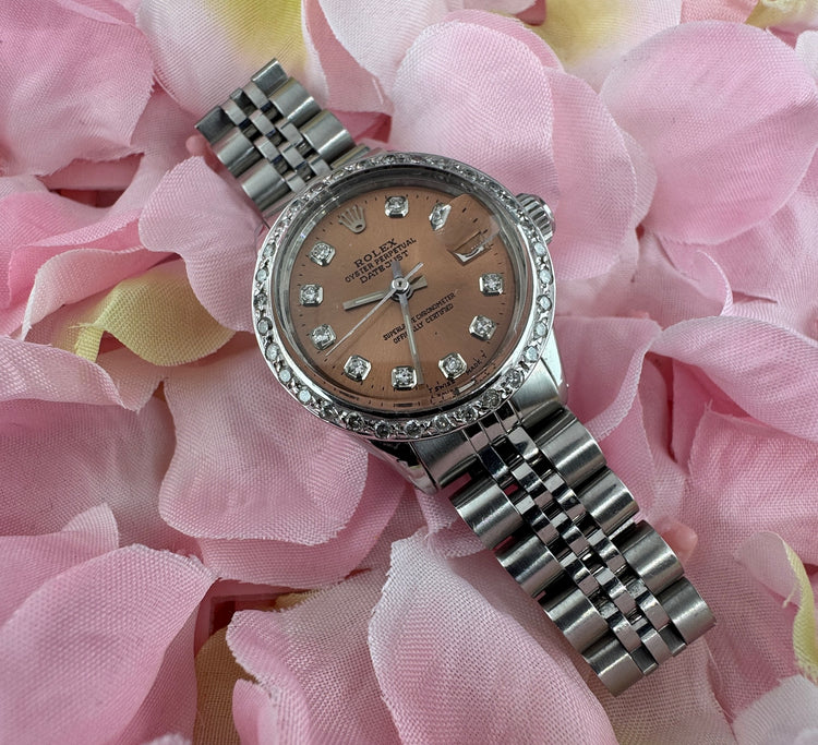 Rolex Datejust with Brown Dial and Diamond Accents