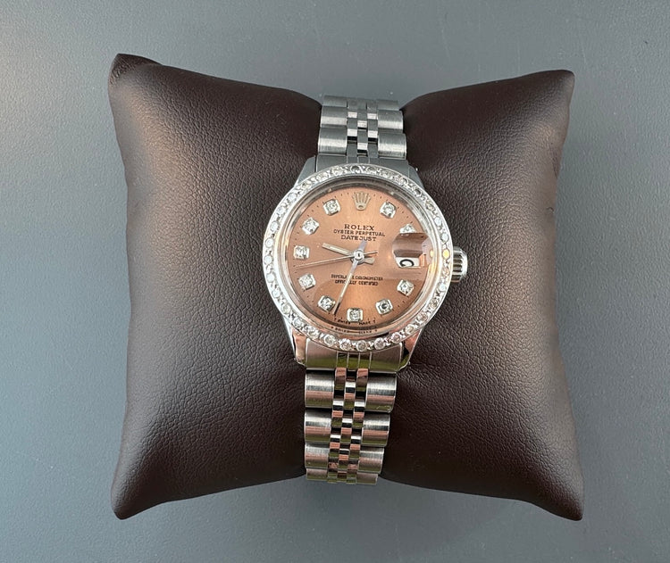 Rolex Datejust with Brown Dial and Diamond Accents