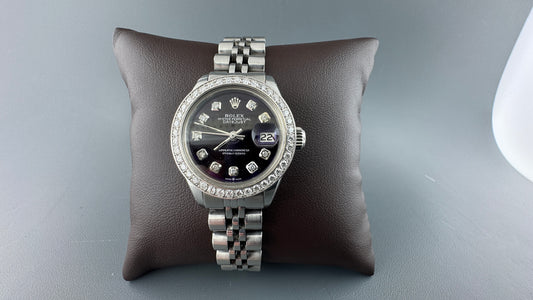 Rolex Datejust with Purple Dial and Diamond Features