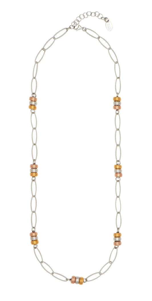 Frederic Duclos Tri-Color Bead Necklace