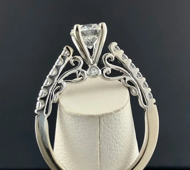 Antique Style Cushion Garnet Diamond Accents Engagement Ring 14K Gold