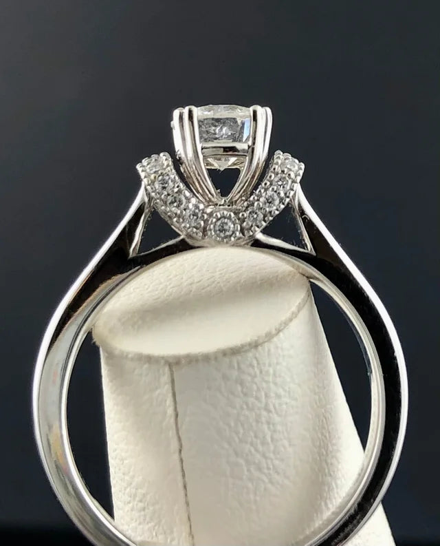 14KW Round Diamond Polished Engagement Ring .70ctw